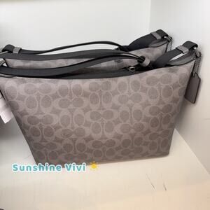 NWT COACH Finn Crossbody Bag Signature Canvas CCG21 GREY/CHARCOAL